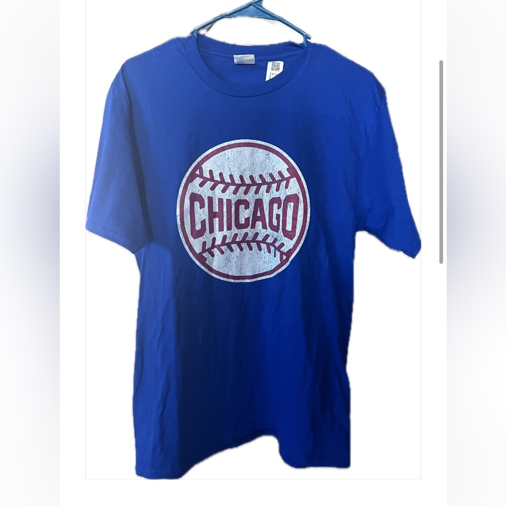 PORT AND COMPANY Blue Chicago Cubs Baseball Tee Sz M, 100% Cotton Never Worn